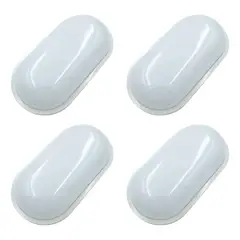 GENERICO - 4 Focos Tortuga Led Blanco Ovalado 15W IP44 Luz Fría