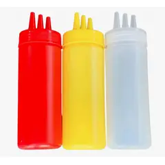 GENERICO - Dispensador De Salsas Condimentos Botella Plastico 3 Colores