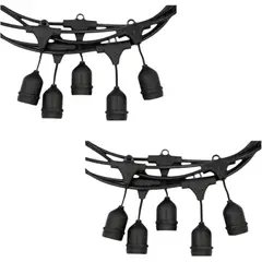 GENERICO - 2 Guirnaldas Vintage Terraza 10 Soquetes IP65 10 mt