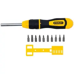 STANLEY - Destornillador Ratchet + 10 Puntas 68-010