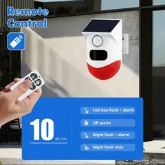 GENERICO - Alarma Solar Exterior 120dB con Sensor PIR y Control
