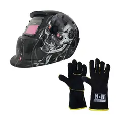 REDBO - Máscara Para Soldar + Guante Negro MyH RBLYE64