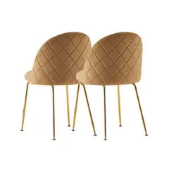 HABITA2 CHILE - Pack 2 Silla de terciopelo elegante living o comedor - Café