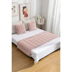 GENERICO - JUEGO DE PIECERA DE CAMA CON 2 FUNDAS MODELO BAMBÚ ROSADO…