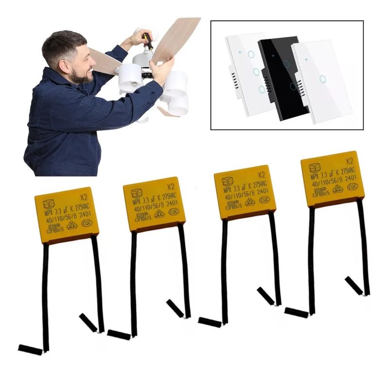 4pcs 33uf275v Condensador Interruptor-apagador Inteligente