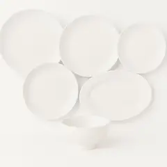 HALLEN - Set 18 Pzs Vajillas Coupe Porcelano Blanco Crema Gouermet