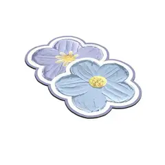 HOMEY - PACK 4 Alfombra Multiuso Absorbente Flores azules