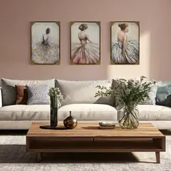 DEKAM DISEÑO - CUADRO TRIPTICO BAILARINAS 50X70 CMS CADA PIEZA CON MARCO