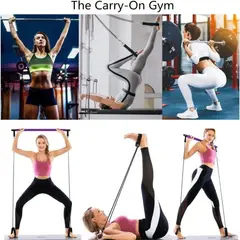 GENERICO - Kit Barra Pilates Yoga con Bandas Para Fuerza y Tonificación