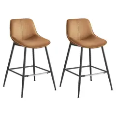 VASAGLE - Set Taburet Ekho cuero cafe