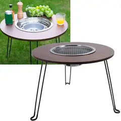 MOVI - MESA PLEGABLE CON PARRILLA PARA TERRAZA JARDIN Y CAMPING