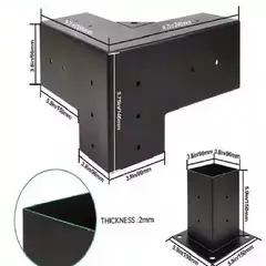GENERICO - Kit Pérgola Exterior 8 Soportes De Metal Para Madera