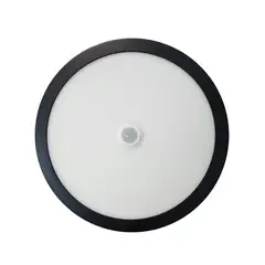 LEMU LUX - Panel ECO Con Sensor Sobrepuesto Negro 18W Luz Fria