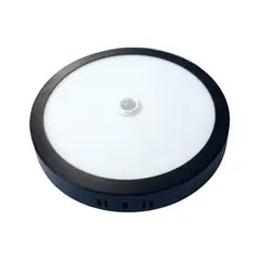 WANT - Panel ECO Con Sensor Sobrepuesto Negro 18W Luz Neutra