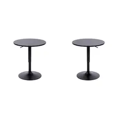 ARTIHOGAR - Pack 2 Mesas Bar Altura Regulable 60cm Color Negro/Negro
