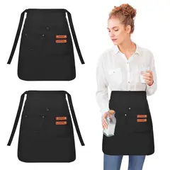 KOKILA - 2pcs Bartender Delantal Corto Impermeable Mandil Cocina