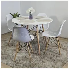 CORI CORI - Comedor Mesa Eames Blanca 120cms + 4 Sillas Eames Blanco…