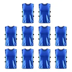 GENERICO - Pack X10 Chaleco Deportivo Peto Multiuso Para Adultos Futbol Azul Universal Allinx