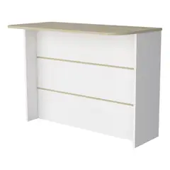 TUHOME - Isla De Cocina Fendi Rovere Y Blanco 90x120x60 Cm