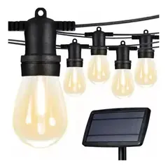 SUPERCENTER - Guirnalda Solar Led 10 Metros Panel Con 10 Ampolletas Luces