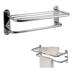 GENERICO - Porta Toallero Repisa 60 Cm Al Muro Baño Inoxidable