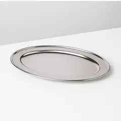 CUINER - Bandeja Plato Oval Acero Inoxidable Para Servicio 30cm Plateado