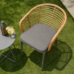 RELAN - Set x2 Silla Exterior con Cojín Lumpur Ratán Sintético Jardín y Terraza