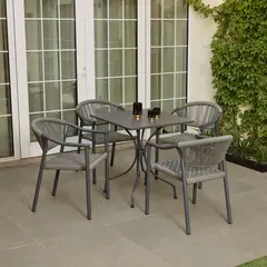 RELAN - Set x2 Silla Exterior Makassar-M Cuerda de Ratán Sintético Jardín Terraza