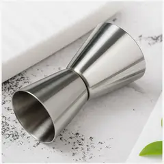 CUINER - Medidor Tragos Jigger 30/60mL Profesional Plateado