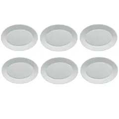 BORMIOLI - Set 6 Fuente Ovalada 30cm Toledo Porcelana Rocco