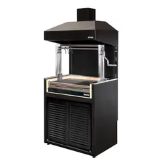 VERSATILE - Parriila Módulo Carbón 900 Puertas Acero + Campana