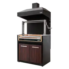 VERSATILE - Parrilla Módulo Carbón 1065 Puertas Termolaminado + Campana