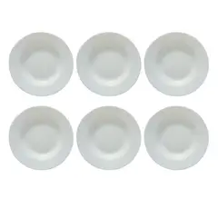 BORMIOLI - Set 6 Platos Hondos Redondo 24cm Blanco Rocco