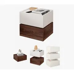 HOMER DESIGN - Velador Vanguardia Combinable 2 Cajones 45x47x34cm Melamina