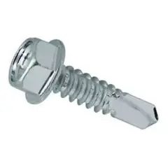 METALFER - Tornillo Cabeza Hexagonal S/g Punta Broca 12-14 X 2 (100un)