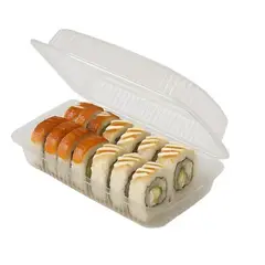PASTELERIUS - 200 Envases Para Sushi Bandeja Plastica Transparente 2 Rolls Envase Plástico Transparente Para Sushi
