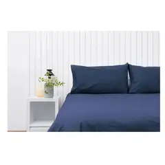 GENERICO - SET de 2 fundas de almohada 48x74cm AZUL MARINO
