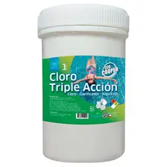 GENERICO - Cloro En Tabletas Para Piscinas 1 Kg Tripleaccion Aguicida