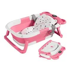 GENERICO - Tina Bañera Plegable Gato Perro Con Termómetro ROSA