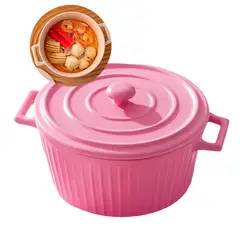 GENERICO - Cacerola Cuenco Olla Cerámica 21x95 Cm Tapa Cocina Color Rosa