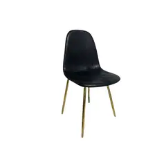 GENERICO - Silla Paris Ecocuero Vintage Patas Doradas - Negro