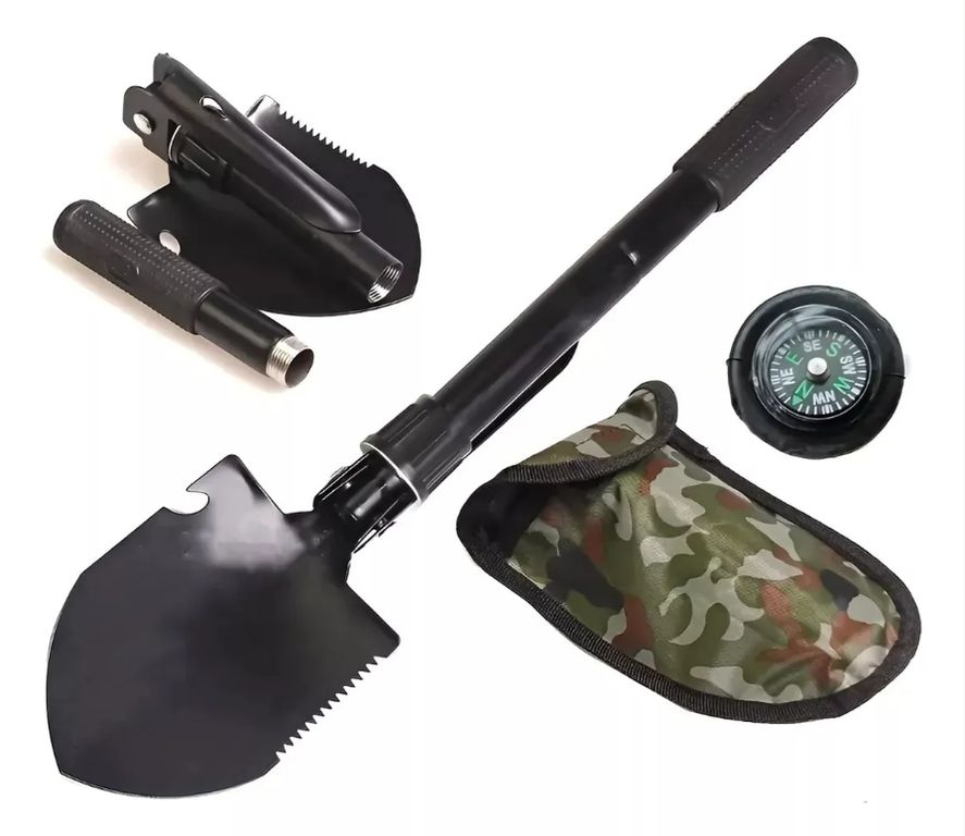 Pala Plegable Pala Camping Mini Palas Camping Pala Doble diseño negro