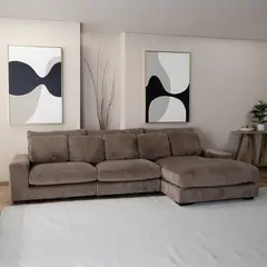 DANIELS - Sofá Seccional Derecho Moderno Café Kansas KM991RBR