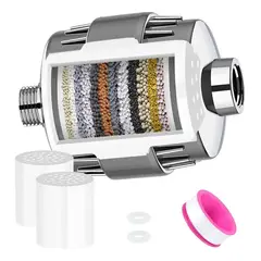 EDWINAYY - Purificador De Agua Ducha Con 2 Cartucho De Filtro 20 Capas