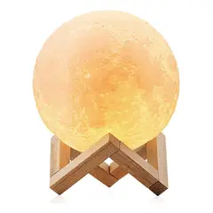 EDWINAYY - Lámpara Luna 3d Led 12 Colores Hogar Velador 15cm