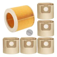 GENERICO - Kit Filtro Bolsa Para Karcher 5un Wd 3.300 M Wd3