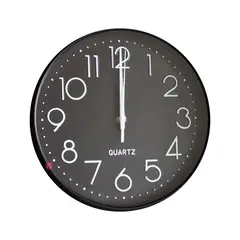 PUNTO STORE - Reloj de Pared 25cm Negro Clásico Números Blancos - PS
