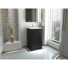 TUHOME - Mueble De Baño Con Lavamanos Barcelona 1 Puerta Wengue