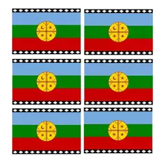 GENERICO - Pack X6 Bandera Mapuche Chilena Bandera Chile Mediana 90x145