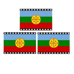 GENERICO - X3 Bandera Mapuche Chilena Bandera Chile Mediana 90x145 Tela